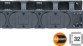 e-chain® with crossbars at every other link