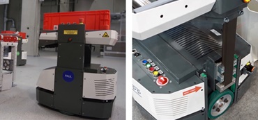 DTS จาก Knapp ที่มีแกนสายพานฟันเฟือง drylin® ZLW บนแท่นยก