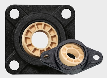 igubal เฮ้าส์ซิ่งเหล็ก ด้วย พอลิเมอร์ iglidur J ด้านใน