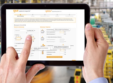 เครื่องมือออนไลน์ igus บนแท็บเล็ต